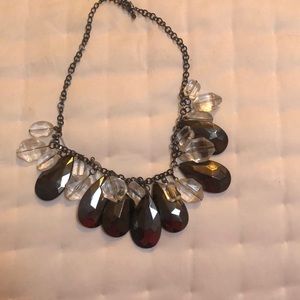 Black statement costume necklace. By Boston proper burnished link chain.